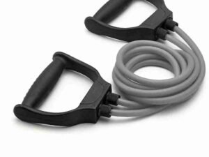 Shopeleven improved quality pure latex tube stretching rope for home gym exerciser Resistance Tube (Grey)