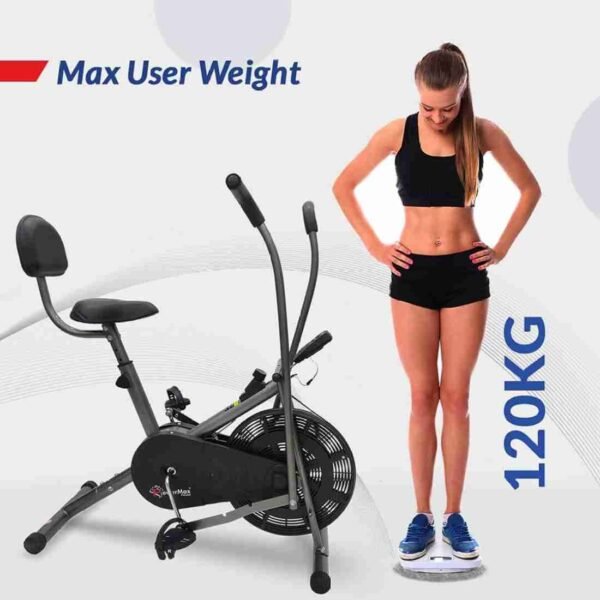 Powermax Fitness BU-201 Dual-Action Stationary Exercise Bike (Black) - Image 7